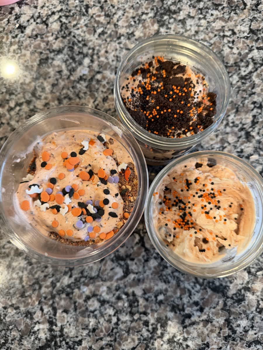 Halloween Peanut M&M and Oreo homemade ice cream