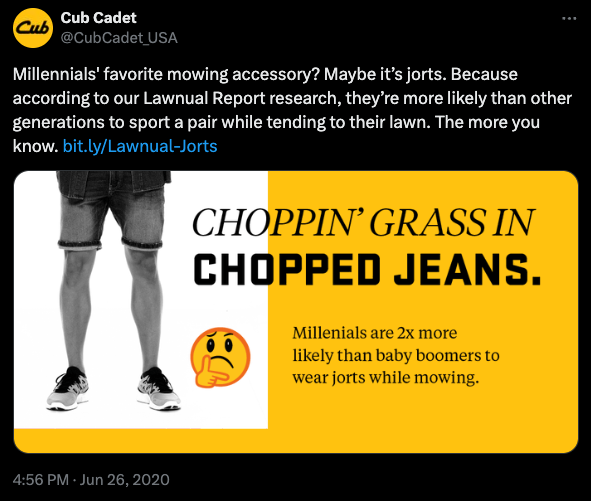 Jorts Mowing tweet